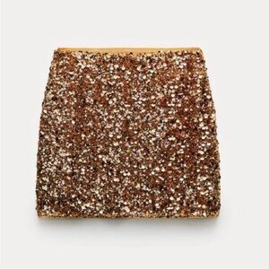 Zara Gold Sequin Skirt